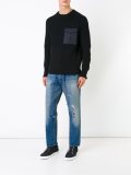 splattered tapered jeans