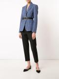 button up checked blazer