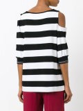 striped cut-out T-shirt