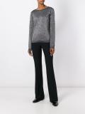 metallic knit blouse