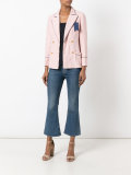contrast trim double breasted blazer