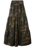 camouflage print maxi skirt 