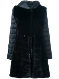 mink fur hooded puffer coat   