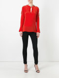 buttoned detail flared shirt
