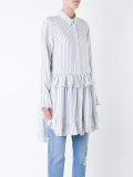 striped ruffle detail tunic top