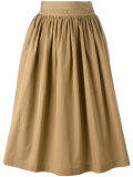 gathered midi skirt
