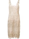 floral applique midi dress