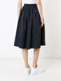 eyelet detail midi skirt