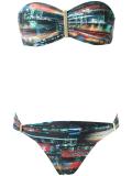 printed bandeau bikini set