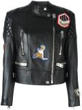patched biker jacket