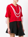 polka dot trompe-l'oeil pearl hoodie