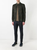 leaves print bomber jacket