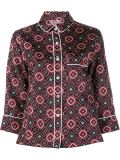 Printed Silk Shirt with Cropped Sleeves