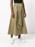 front knot midi skirt