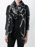 leopard print frayed edge scarf