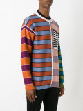 chest pocket striped jumper