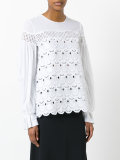 scalloped hem blouse