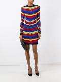 angled shoulder stripe dress