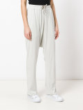 drop-crotch sweatpants