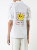 smile-print blouse