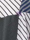 panelled striped T-shirt