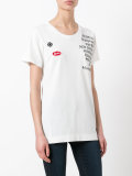 embellished print patch T-shirt 