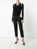 ruffled side mesh top
