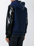 patch detailing hooded bomber jacket