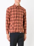 checked button down shirt