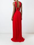 crossed open back long dress