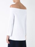 ribbed cold shoulder jumper