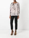 leaves print shift blouse