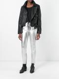 metallic skinny leather pants 