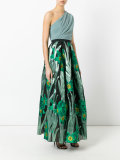 floral jacquard gown