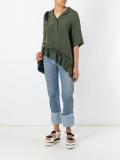 asymmetric ruffled blouse