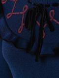 frill trim velvet ribbon sweater