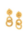 brushed dangle clip-on earrings