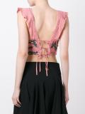 floral embroidered cropped top