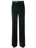 satin-trim wide-leg pants