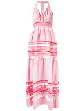 tiered tassel halterneck dress