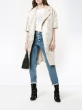 brocade short sleeve coat