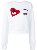 wink patches cropped sweatshirt