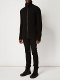 ribbed roll neck zip cardigan