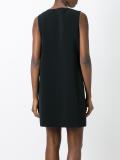 ruffled print shift dress