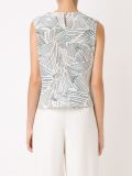sleeveless printed blouse