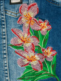 embroidered denim gilet