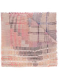 check and circle pattern scarf