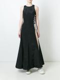 side lace tie up evening dress