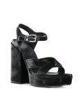 velvet platform sandals