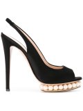 pearl slingback platform sandals